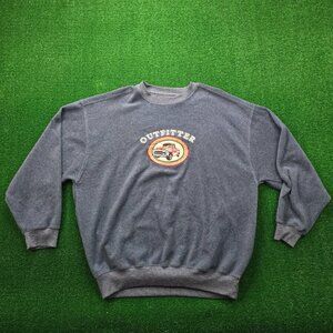Woodland Trail‎ Sweater Mens 2XL Blue Fleece Pullover Outdoor Embroidered Truck